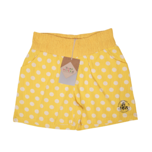 Tante Sofie shorts, gul med prikker, Kardemomme by
