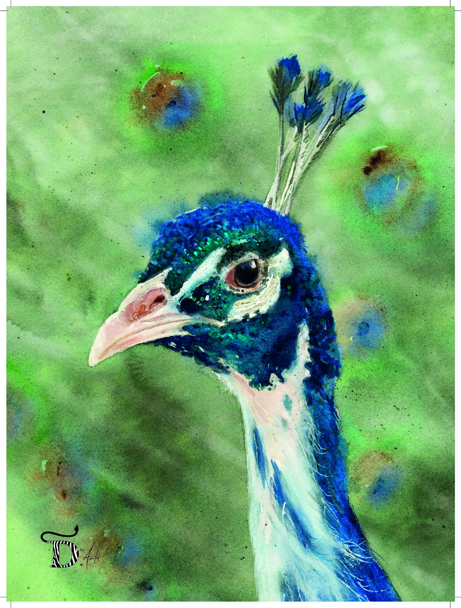 PLAKAT, PÅFUGL 30x40