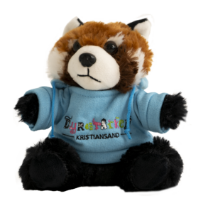 Rødpanda-bamse med genser